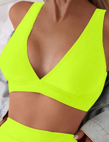 Costum de baie SHEIN, verde neon
