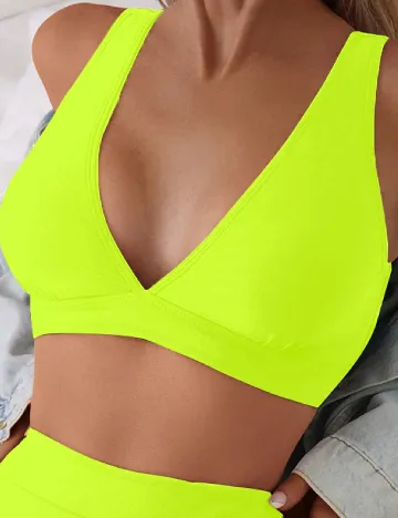 Costum de baie SHEIN, verde neon