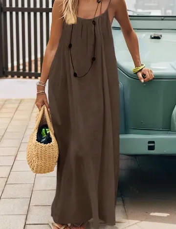 Rochie lunga SHEIN CURVE, maro