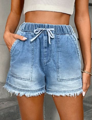 Pantaloni scurti SHEIN, albastru