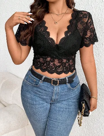 Top SHEIN CURVE, negru