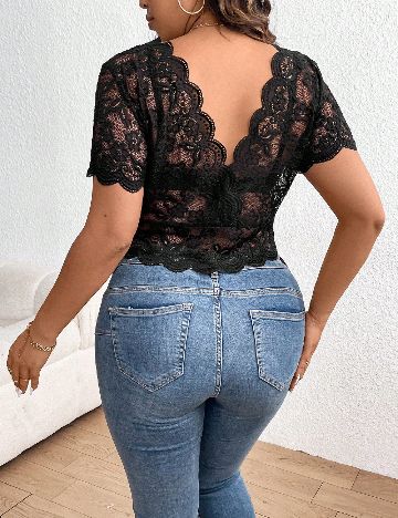 Top SHEIN CURVE, negru