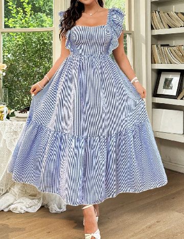 Rochie medie SHEIN CURVE, albastru