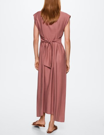 Rochie medie Mango, roz pudra inchis