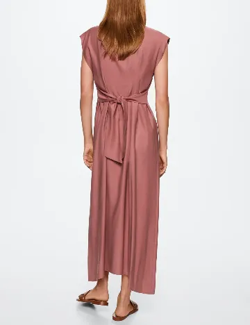 Rochie medie Mango, roz pudra inchis