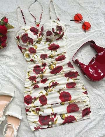 Rochie scurta SHEIN, floral print
