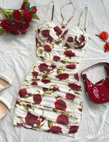Rochie scurta SHEIN, floral print