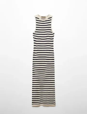 Rochie medie Mango, ecru/negru