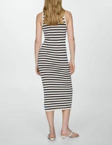 Rochie medie Mango, ecru/negru