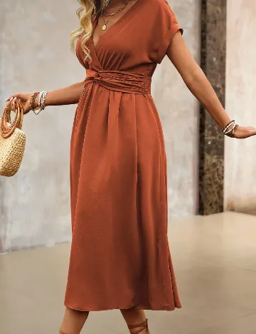 Rochie medie SHEIN CURVE, caramiziu