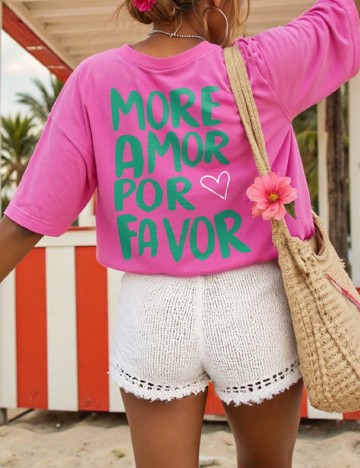 Tricou SHEIN CURVE, roz