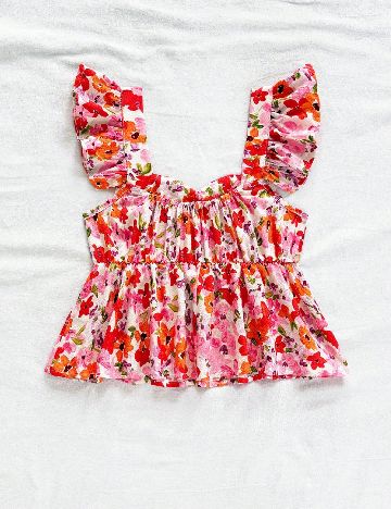 Top SHEIN, floral print