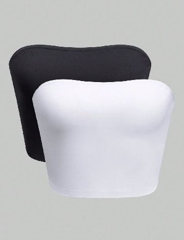 Set topuri 2 bucati SHEIN, negru/alb