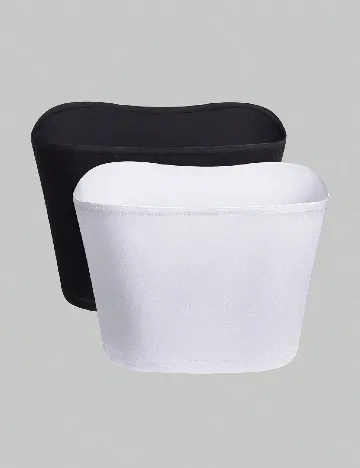 Set topuri 2 bucati SHEIN, negru/alb