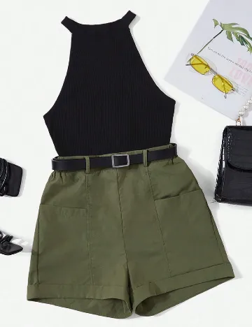 Compleu SHEIN, verde/negru