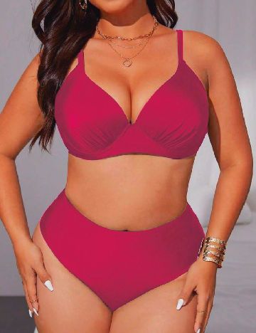 Costum de baie SHEIN CURVE, roz