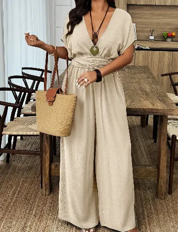 Salopeta SHEIN CURVE, crem