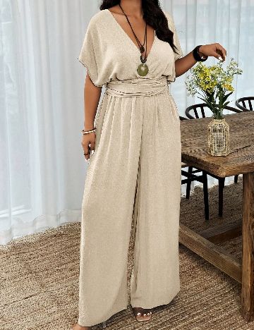 Salopeta SHEIN CURVE, crem
