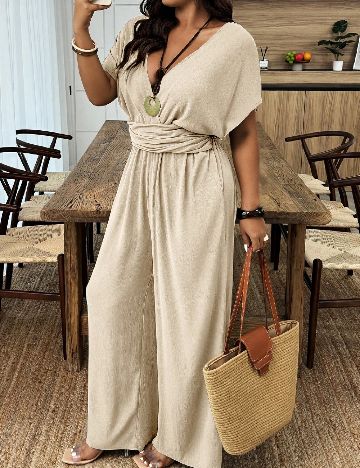 Salopeta SHEIN CURVE, crem