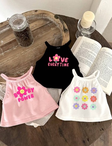 Set topuri 3 bucati Shein Kids, mix culori
