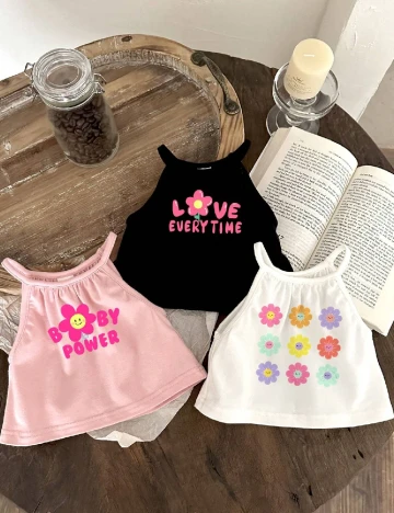 Set topuri 3 bucati Shein Kids, mix culori