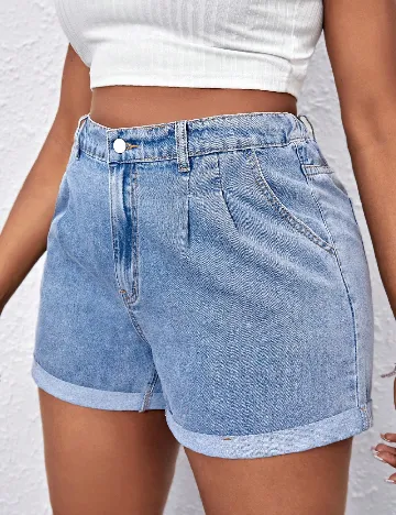Pantaloni scurti SHEIN CURVE, albastru