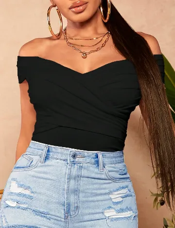 Top SHEIN CURVE, negru