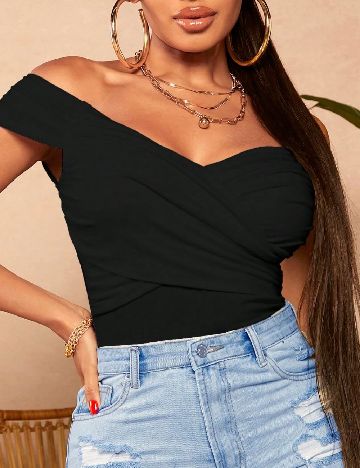 Top SHEIN CURVE, negru