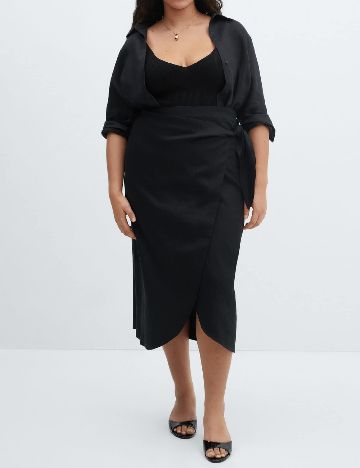 Fusta Mango Violeta, negru