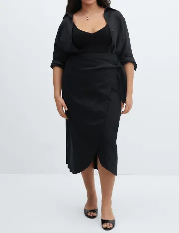 Fusta Mango Violeta, negru