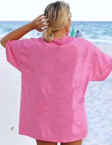 Tricou Oversize SHEIN, roz