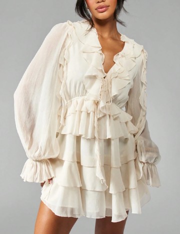 Rochie scurta MOTF, ecru