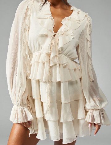 Rochie scurta MOTF, ecru