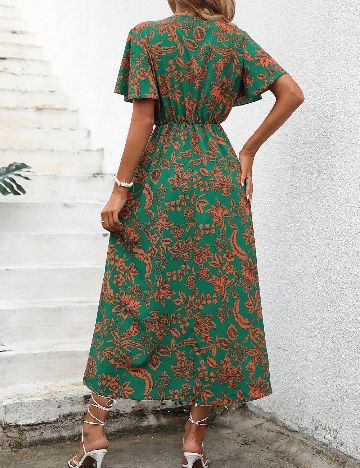 Rochie medie SHEIN, verde/portocaliu