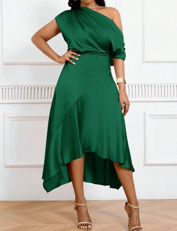 Rochie medie SHEIN CURVE, verde