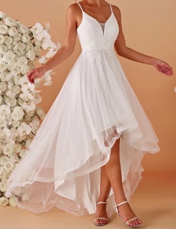 Rochie lunga Ever-Pretty, alb