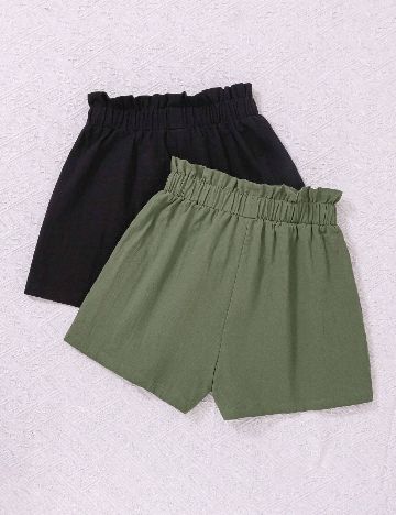 Set Pantaloni scurti 2 perechi SHEIN CURVE, negru/verde