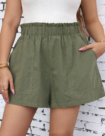 Set Pantaloni scurti 2 perechi SHEIN CURVE, negru/verde