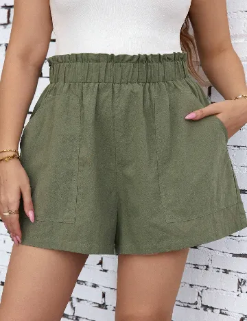 Set Pantaloni scurti 2 perechi SHEIN CURVE, negru/verde