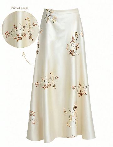 Fusta SHEIN CURVE, ecru