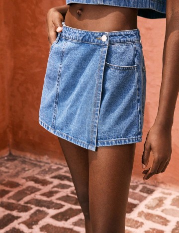 Fusta pantalon SHEIN, albastru