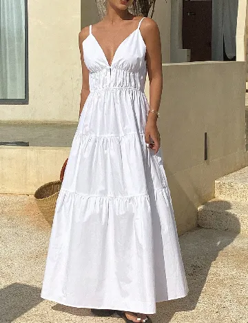 Rochie lunga Dazy, alb