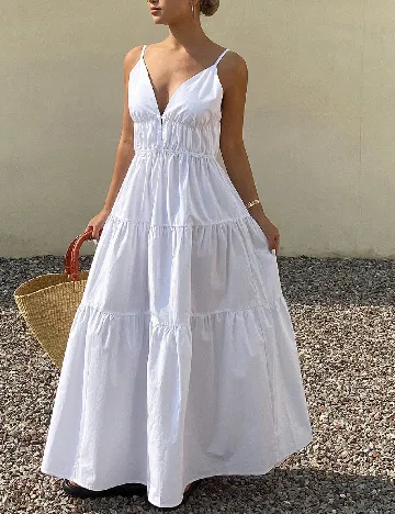 Rochie lunga Dazy, alb