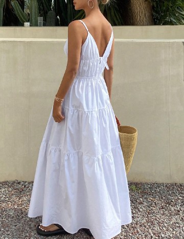 Rochie lunga Dazy, alb