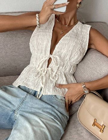 Top SHEIN, ecru