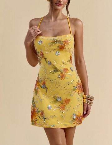Rochie scurta SHEIN, galben