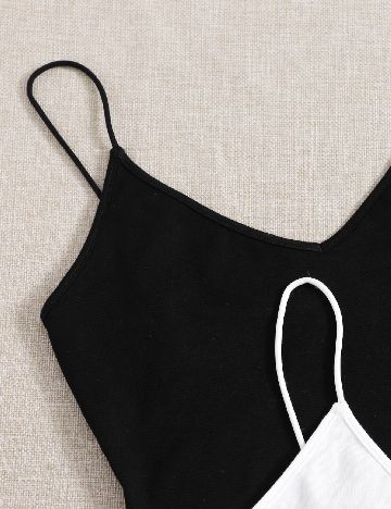 Set topuri 2 bucati SHEIN CURVE, alb/negru