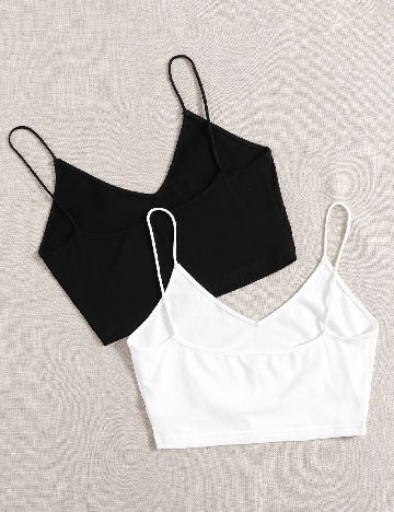Set topuri 2 bucati SHEIN CURVE, alb/negru