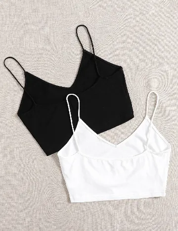 Set topuri 2 bucati SHEIN CURVE, alb/negru