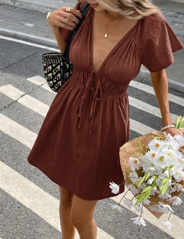 Rochie scurta SHEIN, maro